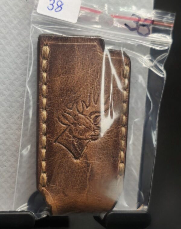 Bic Lighter Holder with Debossed Deer Handcrafted from Premium Veg-Tanned Leather