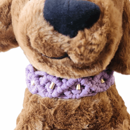 Pet Collar - Macrame - Diamond Pattern with some added bling