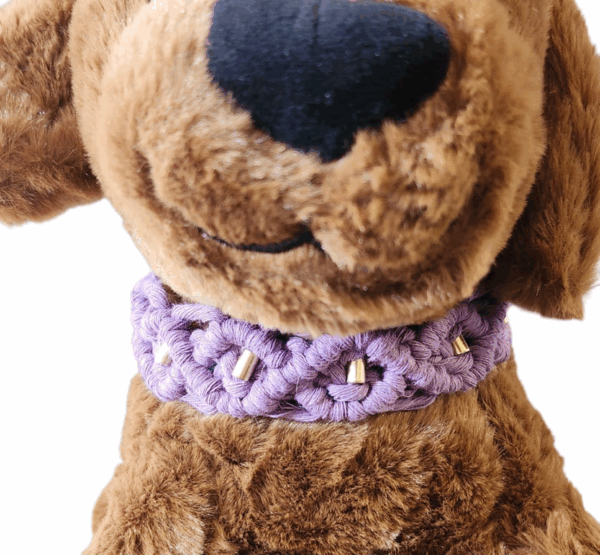 Pet Collar - Macrame - Diamond Pattern with some added bling