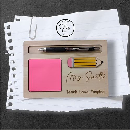 Personalized Teacher Sticky Note Holder