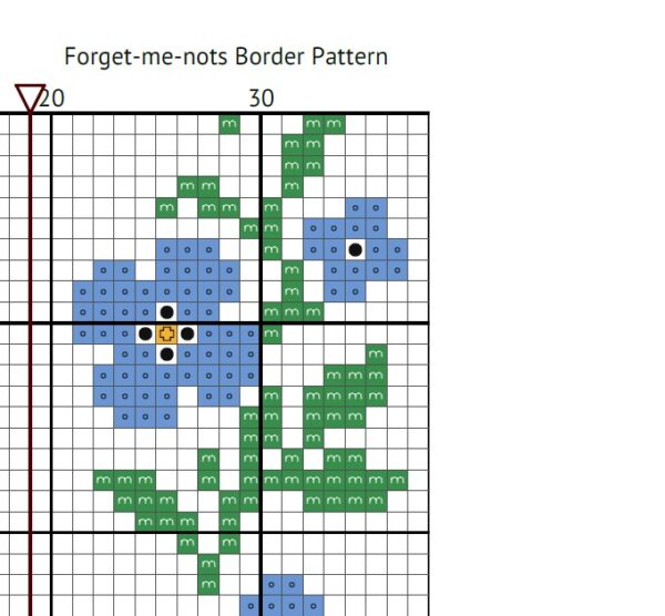 Forget-me-nots Cross Stitch Bookmark PDF - Digital Download