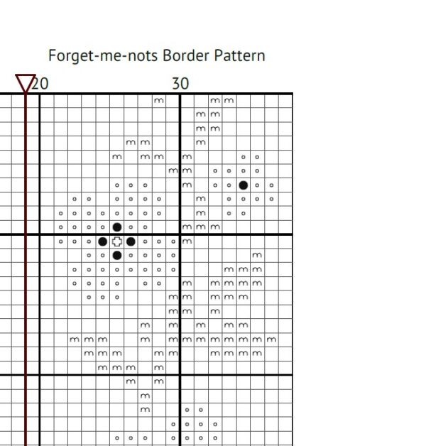 Forget-me-nots Cross Stitch Bookmark PDF - Digital Download