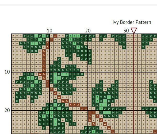 Ivy Cross Stitch Bookmark PDF - Digital Download