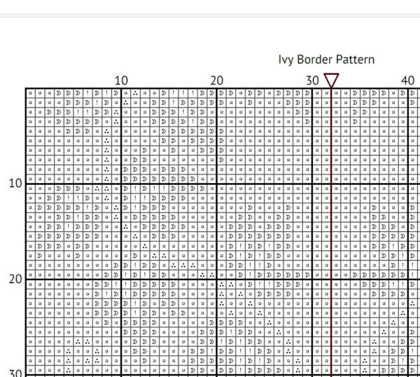 Ivy Cross Stitch Bookmark PDF - Digital Download