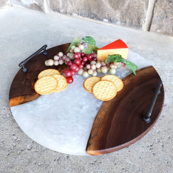 Round Walnut & Epoxy Charcuterie Boards