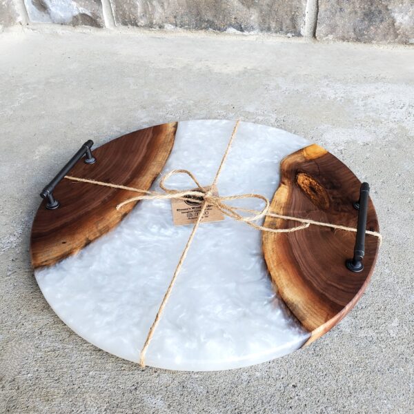 Round Walnut & Epoxy Charcuterie Boards