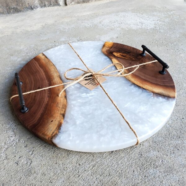 Round Walnut & Epoxy Charcuterie Boards