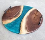 Round Walnut & Epoxy Charcuterie Boards