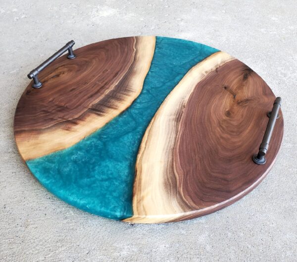 Round Walnut & Epoxy Charcuterie Boards