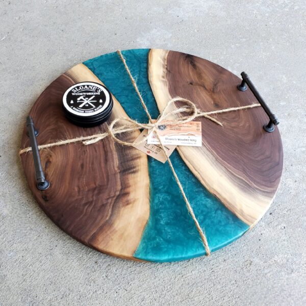 Round Walnut & Epoxy Charcuterie Boards