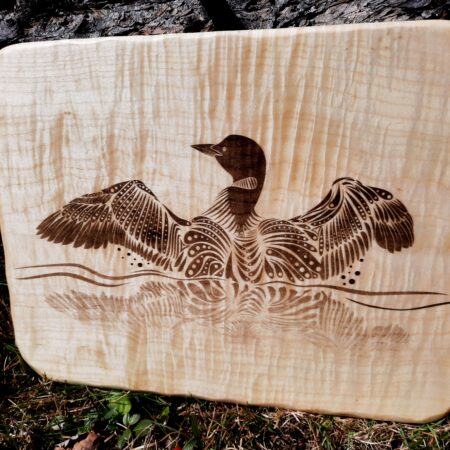 'Morning Mist Reflections' wooden cutting board/charcuterie board