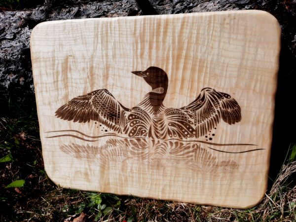'Morning Mist Reflections' wooden cutting board/charcuterie board