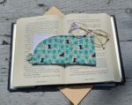 "Blue Night Florals and Cats" Sunglasses and Eyeglasses Fabric Cases with keychain loop