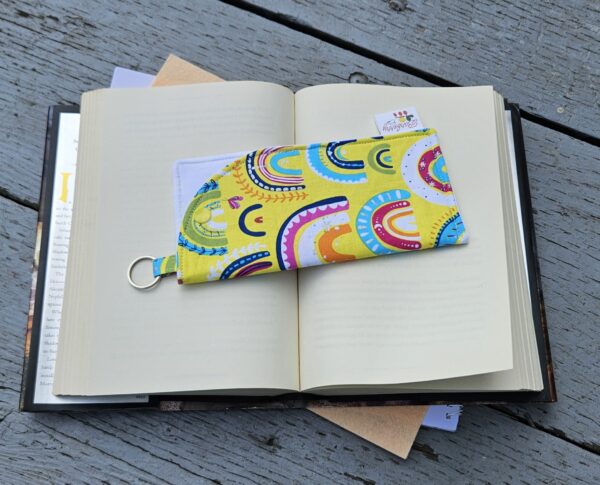"Yellow Rainbows" Sunglasses or Eyeglasses Fabric Case with a keychain loop