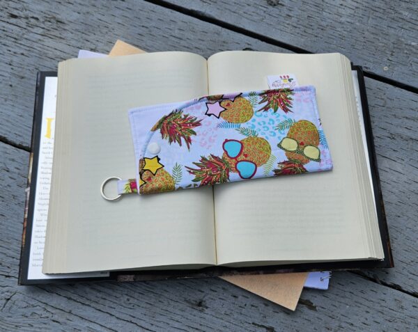 "Summer Pineapples" Sunglasses and Eyeglasses Fabric Cases with keychain loop