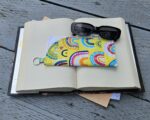 "Yellow Rainbows" Sunglasses or Eyeglasses Fabric Case with a keychain loop