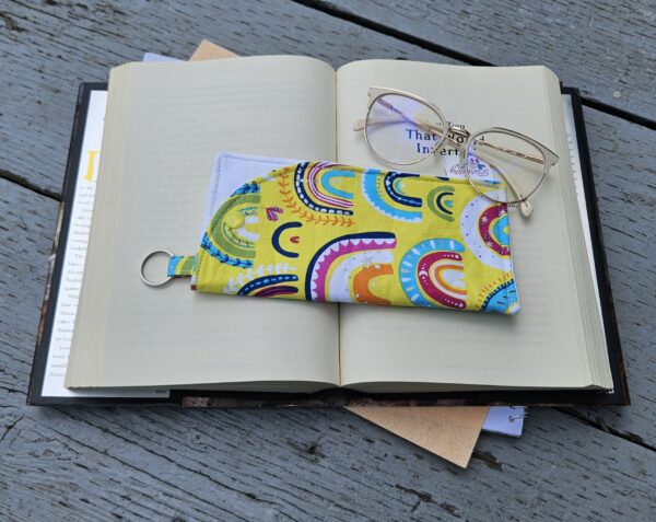 "Yellow Rainbows" Sunglasses or Eyeglasses Fabric Case with a keychain loop
