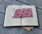 "Pink Night Florals and Cats" Sunglasses and Eyeglasses Fabric Cases with keychain loop