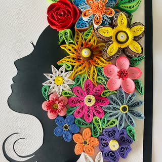 Quilling Love Flowers Woman Face Painting