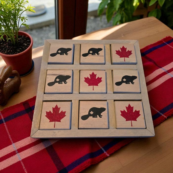 Beaver and Maple Leaf Tic Tac Toe-Photoroom
