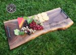 Live Edge Walnut Charcuterie Boards Set - Personalized