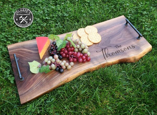 Live Edge Walnut Charcuterie Boards Set - Personalized