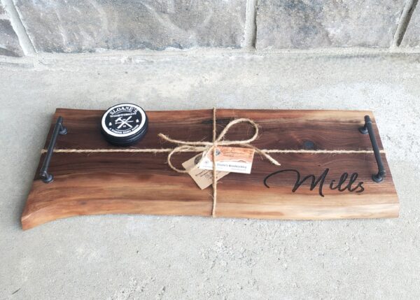 Live Edge Walnut Charcuterie Boards Set - Personalized