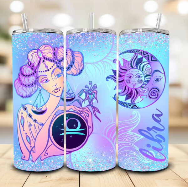 Zodiac blue & purple Tumbler