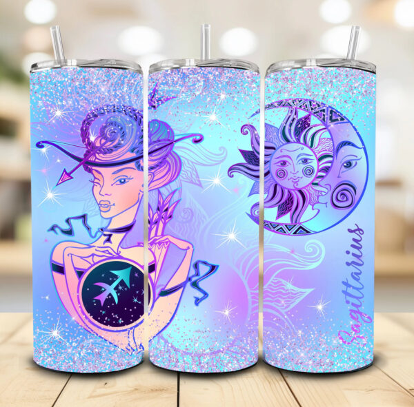 Zodiac blue & purple Tumbler