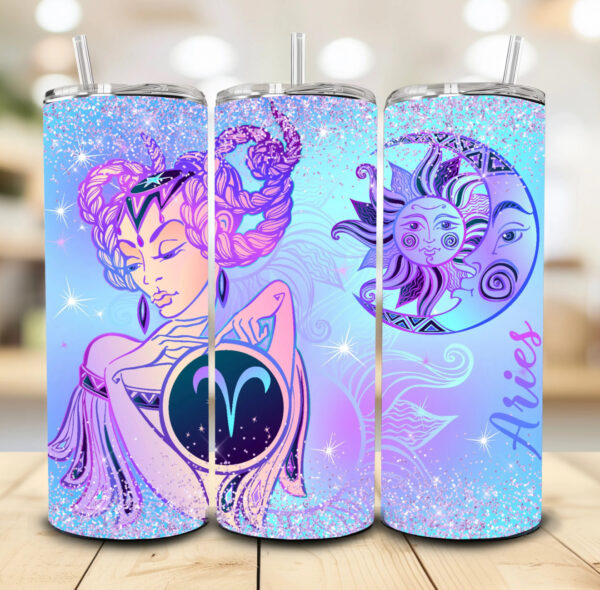 Zodiac blue & purple Tumbler