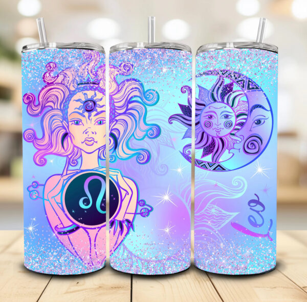 Zodiac blue & purple Tumbler