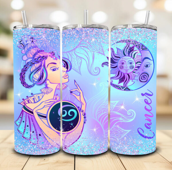 Zodiac blue & purple Tumbler