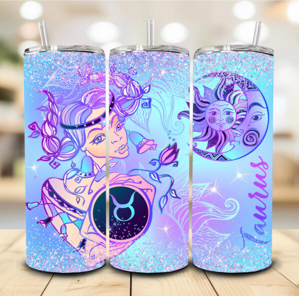 Zodiac blue & purple Tumbler