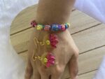 Quilling Love Pink Flower Jewerly Set