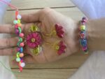 Quilling Love Pink Flower Jewerly Set