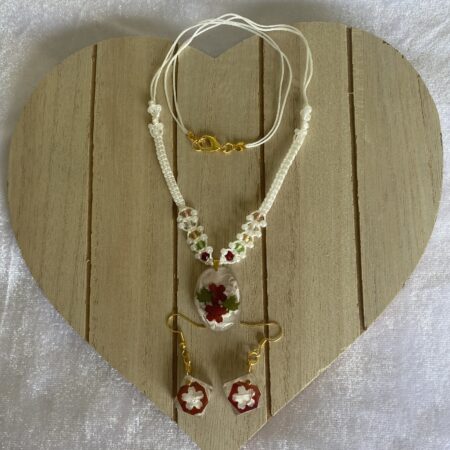 Quilling Love Die-cut Rose White Jewerly Set