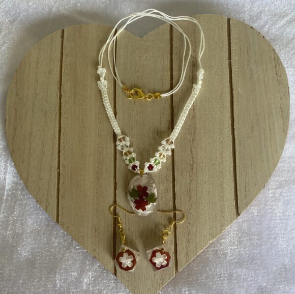 Quilling Love Die-cut Rose White Jewerly Set