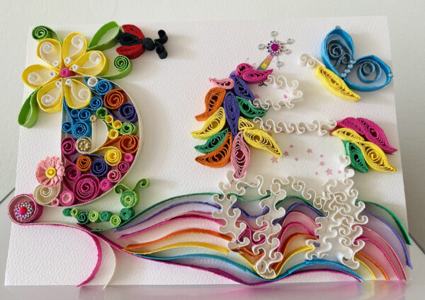 Quilling Love Alphabeth Girls Greeting Card