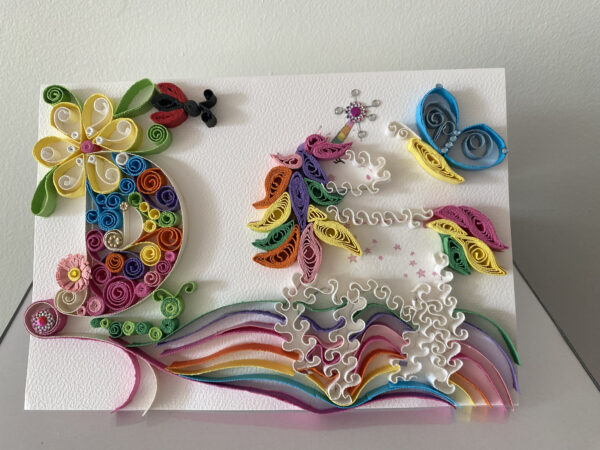 Quilling Love Alphabeth Girls Greeting Card