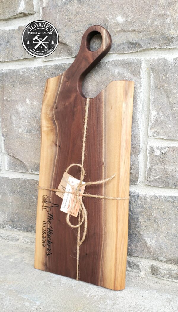 Live Edge Walnut Charcuterie Boards Personalized