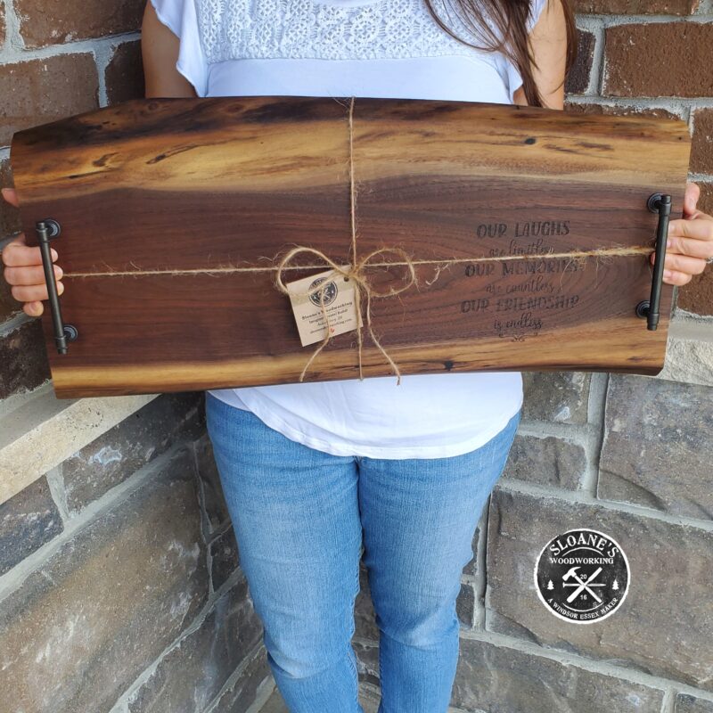 Live Edge Walnut Charcuterie Boards Set - Personalized