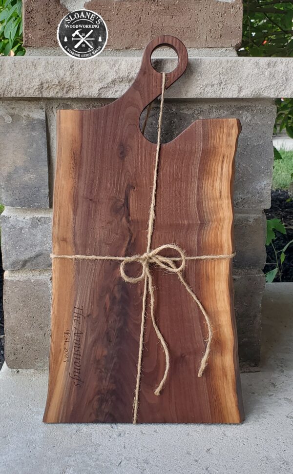 Live Edge Walnut Charcuterie Boards Personalized