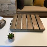Large Rustic Wooden Slat Tray