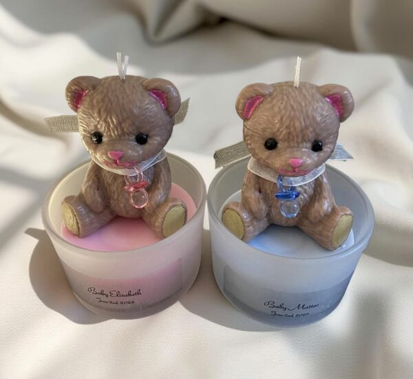 Teddy Bear Candle - Baby Shower Party Favor / Bougie Ourson pour une Fête de Naissance