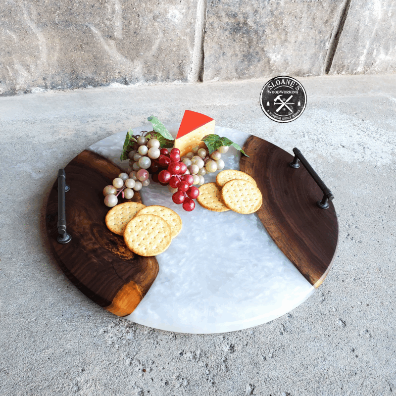 Round Walnut & Epoxy Charcuterie Boards