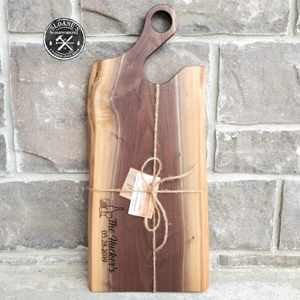 Live Edge Walnut Charcuterie Boards Personalized