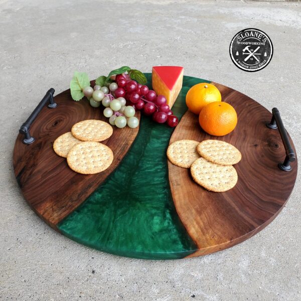 Round Walnut & Epoxy Charcuterie Boards
