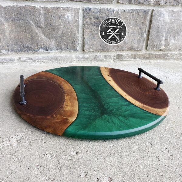 Round Walnut & Epoxy Charcuterie Boards