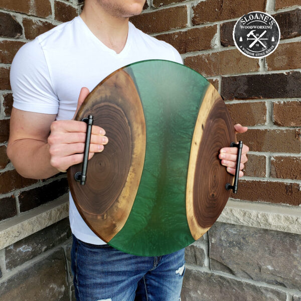 Round Walnut & Epoxy Charcuterie Boards