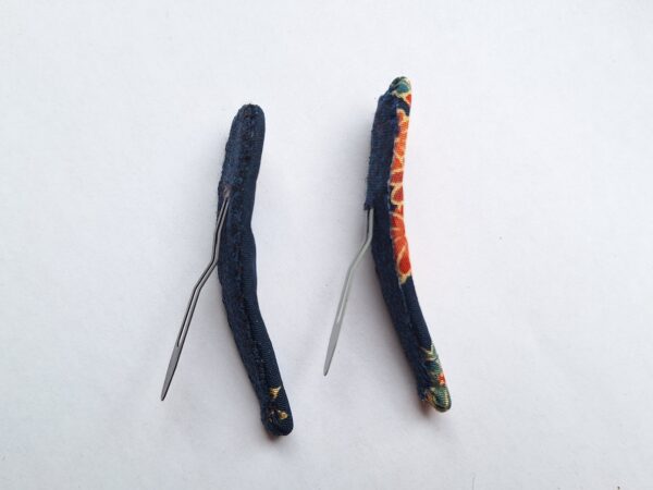 Kimono Hair Clips – Set of 2 Snap Barrettes Made from Upcycled Japanese Vintage Kimono Fabric – Handmade Gift